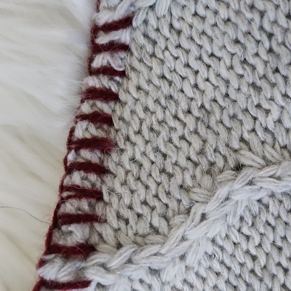 NATURAL LIFE gray Christmas stocking with multicolored pom poms and tass… - Picture 6 of 6